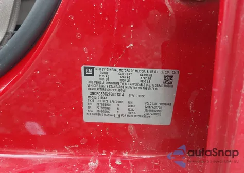 2015 Chevrolet Silverado 1500 1Lz from USA, damaged, VIN 3GCPCSEC2FG301314